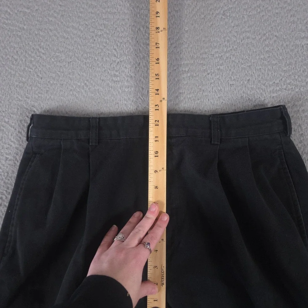 VINTAGE Polo Ralph Lauren Pants Mens 34x32 Black Hammond Cotton Pleated 90s Y2K